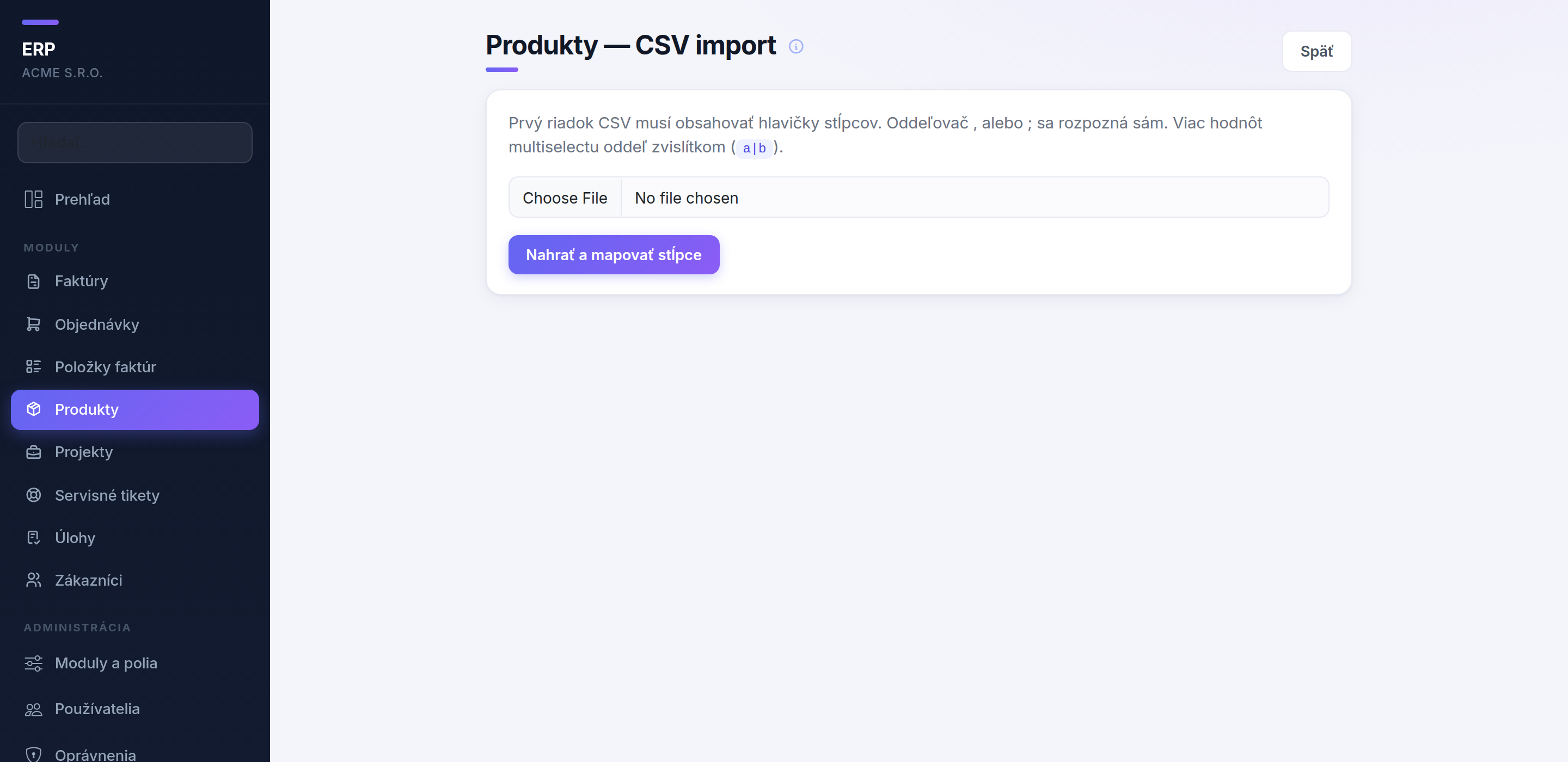CSV import